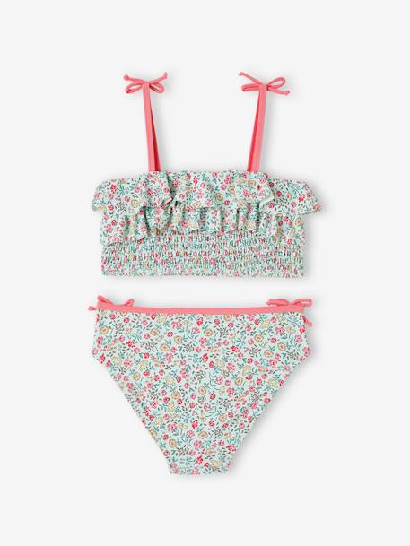 Maillot de bain 2 pièces fille imprimé fleurs vert d'eau 2 - vertbaudet enfant 