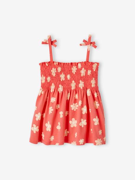 Débardeur à smocks imprimé fille rose nude+rose pâle+rouge+vert 8 - vertbaudet enfant 