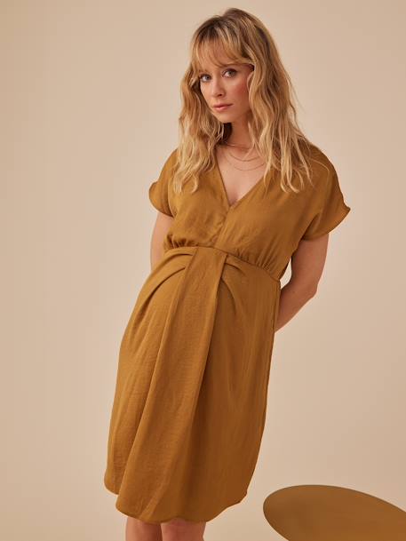 Robe grossesse satinée effet noué ENVIE DE FRAISE anthracite+bronze 10 - vertbaudet enfant 