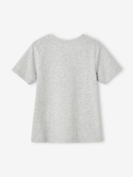 Tee-shirt Basics motifs animaliers garçon bleu ardoise+gris chiné 6 - vertbaudet enfant 