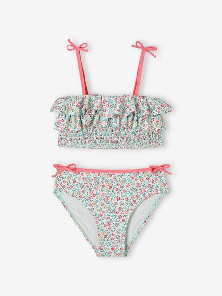 Fille-Maillot de bain 2 pièces fille imprimé fleurs