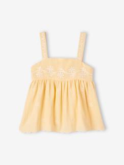 -Blouse brodée en gaze de coton fille