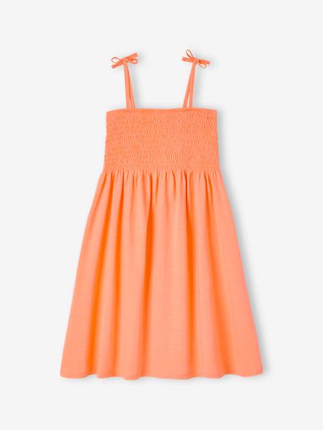 Robe smockée à bretelles fille mandarine+rose 2 - vertbaudet enfant 