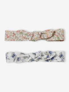 -Lot de 2 headbands bébé fille fleuris effet noué