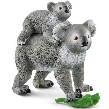 Figurine Maman et Bébé Koala, pour enfants dès 3 ans, 13,6 x 5,8 x 19,2 cm -Schleich 42566 WILD LIFE GRIS 1 - vertbaudet enfant 