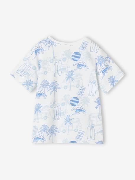 Tee-shirt motifs graphiques vacances garçon blanc imprimé+bleu ardoise 3 - vertbaudet enfant 