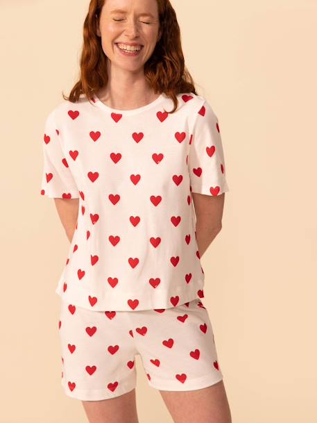 Pyjacourt coeur en coton femme PETIT BATEAU blanc 3 - vertbaudet enfant 