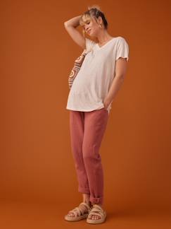 -Pantalon grossesse en gaze de coton style paperbag ENVIE DE FRAISE