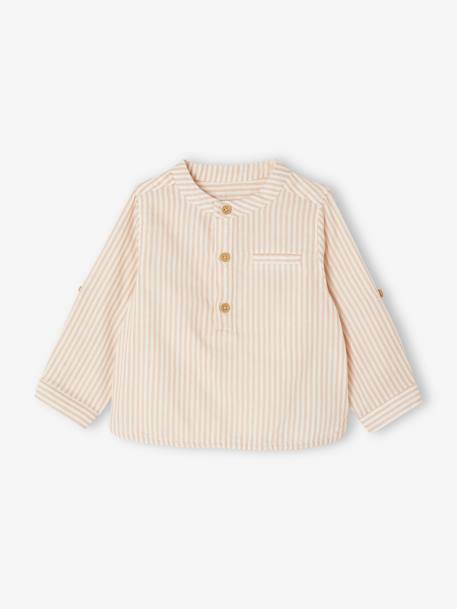 Ensemble cérémonie bébé : chemise + short + bretelles taupe 2 - vertbaudet enfant 