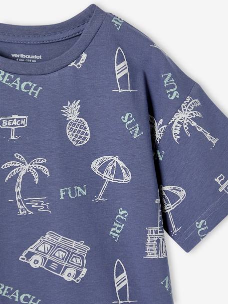 Tee-shirt motifs graphiques vacances garçon blanc imprimé+bleu ardoise 7 - vertbaudet enfant 