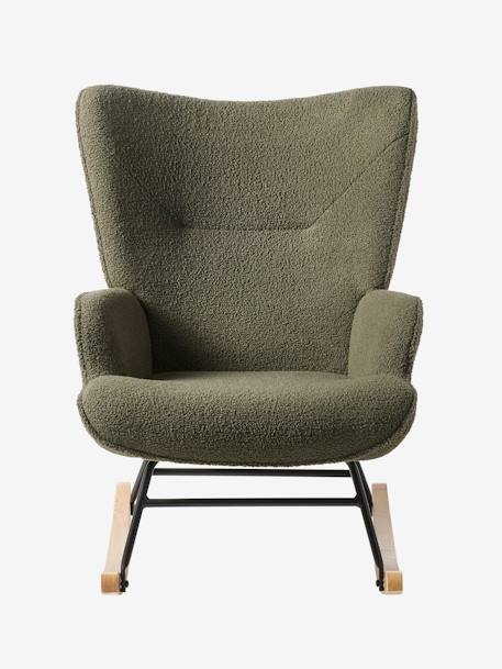 Fauteuil d'allaitement à bascule en tissu bouclette écru+kaki 13 - vertbaudet enfant 