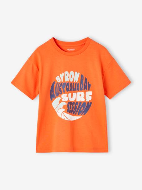 Tee-shirt motif vacances gaçon encre+mandarine 5 - vertbaudet enfant 