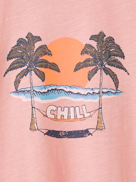 Tee-shirt 'chill' garçon vieux rose 4 - vertbaudet enfant 