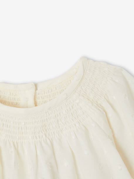 Ensemble blouse à plumetis, jupe et bandeau imprimés bébé écru 6 - vertbaudet enfant 