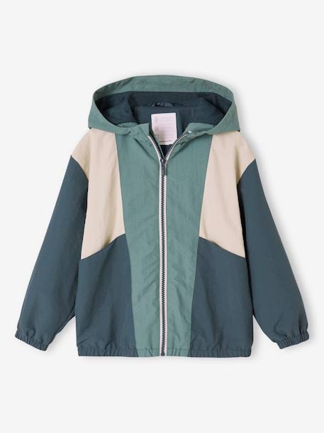 Garçon-Manteau, veste-Coupe-vent à capuche colorblock garçon