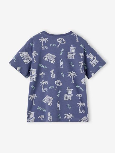 Tee-shirt motifs graphiques vacances garçon blanc imprimé+bleu ardoise 6 - vertbaudet enfant 