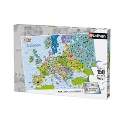 Jouet-Puzzle Carte d'Europe 150 pièces - NATHAN - Jeu de Puzzle pour Enfant