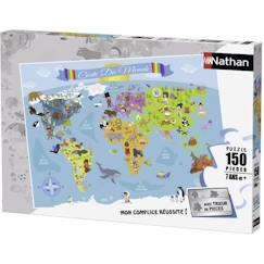 Jouet-Puzzle enfant Nathan - Carte du monde - 150 pièces - A partir de 7 ans