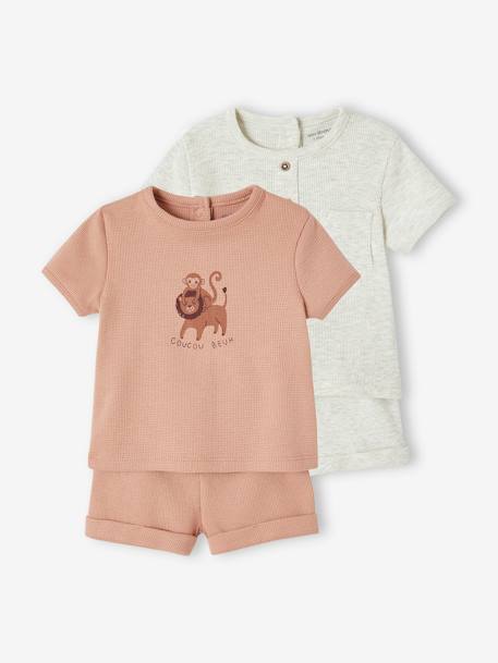 Bébé-Lot de 2 pyjashorts nid abeille naissance