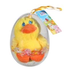 Jouet-Premier âge-Peluche GIPSY - Canard orange dans oeuf transparent - 11 cm