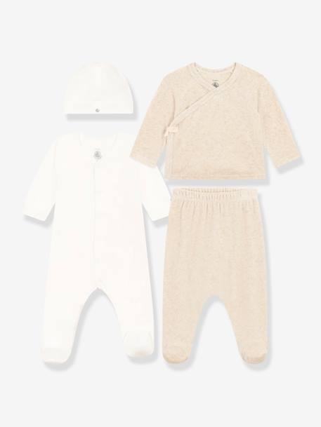 Ensembe 4 pièces en coton bébé PETIT BATEAU gris chiné 1 - vertbaudet enfant 