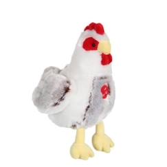 Jouet-Jouet Peluche - GIPSY - Poule - Blanc/marron - Sonore - 22