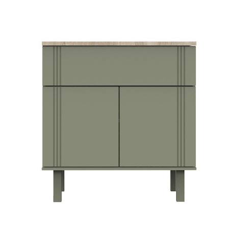 Commode 1 tiroir et 2 portes - Eleonore Kaki VERT 2 - vertbaudet enfant 