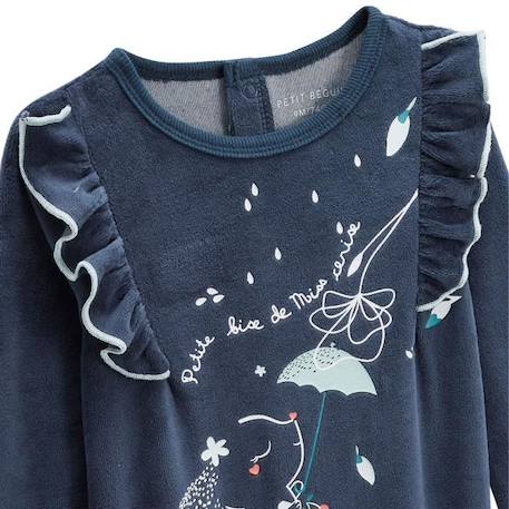 Pyjama bébé en velours Misscerise BLEU 3 - vertbaudet enfant 