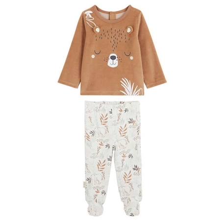 Pyjama bébé 2 pièces en velours Malo MARRON 1 - vertbaudet enfant 