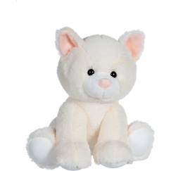 Jouet-Premier âge-Peluches-Peluche chat en peluche GIPSY Les amis floppy 30 cm - blanc et rose - dès la naissance