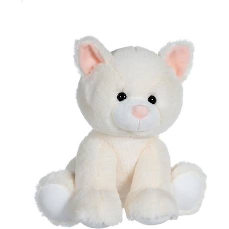 Peluche chat en peluche GIPSY Les amis floppy 30 cm - blanc et rose - dès la naissance BLANC 1 - vertbaudet enfant 