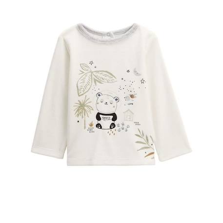 Pyjama bébé 2 pièces en velours Tropic Moon BLANC 2 - vertbaudet enfant 