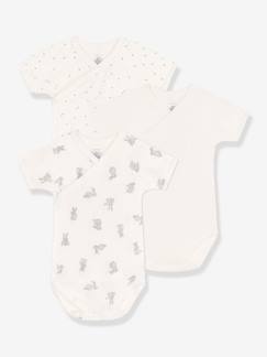 Bébé-Body-Lot de 3 bodies croisés manches courtes lapins bébé PETIT BATEAU