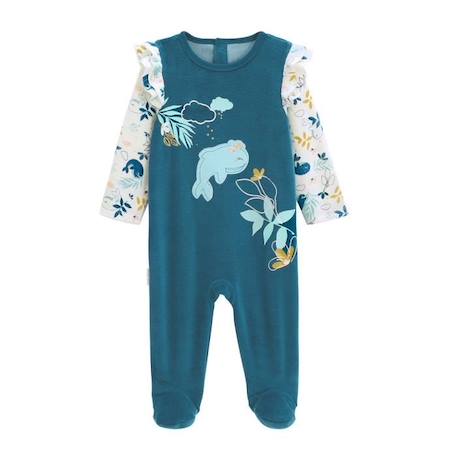 Pyjama bébé en velours Moana BLEU 1 - vertbaudet enfant 