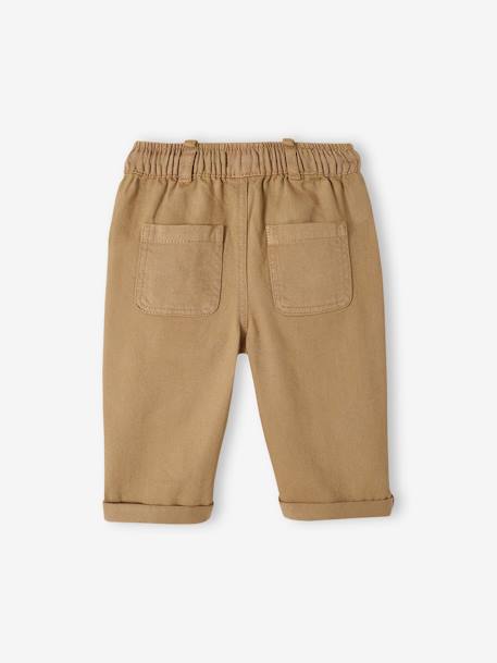 Pantalon droit bébé taille élastiquée beige 2 - vertbaudet enfant 