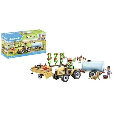 PLAYMOBIL 71442 Fermier avec tracteur et citerne - Country - Dès 4 ans VERT 6 - vertbaudet enfant 