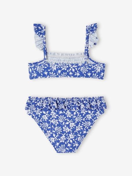 Maillot bain 2 pièces fleuri fille collection Team famille bleu imprimé 4 - vertbaudet enfant 