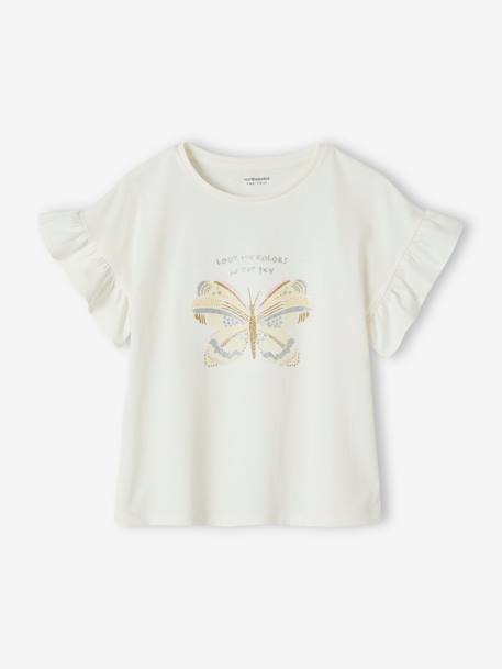 Fille-T-shirt, sous-pull-Tee-shirt motif à sequins fille