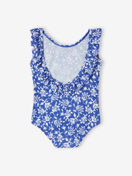 Maillot de bain 1 pièce fleuri bébé collection Team famille bleu imprimé 4 - vertbaudet enfant 