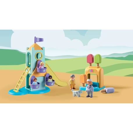 PLAYMOBIL 1.2.3 - 71326 - Aire de jeux avec toboggan géant pour les tout-petits 18-36 mois BLEU 5 - vertbaudet enfant 