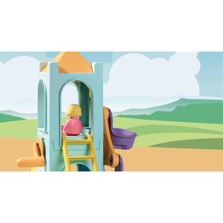 PLAYMOBIL 1.2.3 - 71326 - Aire de jeux avec toboggan géant pour les tout-petits 18-36 mois BLEU 6 - vertbaudet enfant 