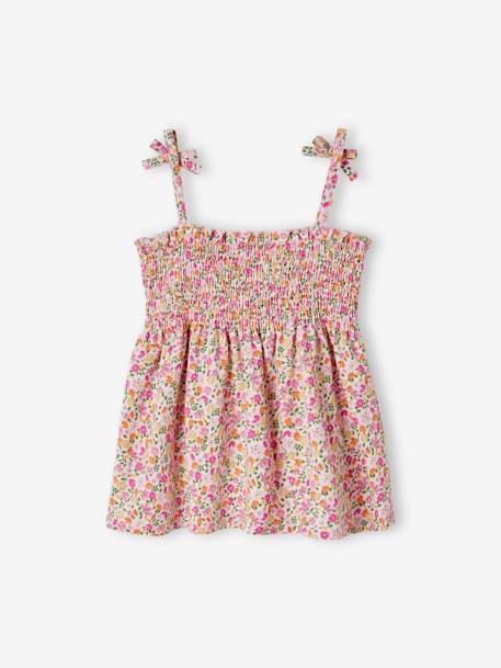 Débardeur à smocks imprimé fille rose nude+rose pâle+rouge+vert 5 - vertbaudet enfant 