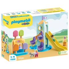 PLAYMOBIL 1.2.3 - 71326 - Aire de jeux avec toboggan géant pour les tout-petits 18-36 mois  - vertbaudet enfant