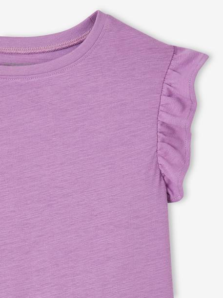 Robe manches à volant fille mauve+rouge+vert d'eau 4 - vertbaudet enfant 