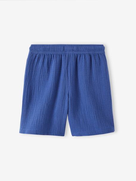 Short en gaze de coton garçon bleu électrique+vert 4 - vertbaudet enfant 