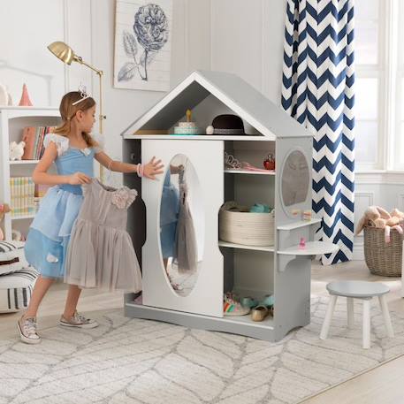 KidKraft - Armoire/Dressing et Coiffeuse en Bois pour Enfant BLANC 2 - vertbaudet enfant 