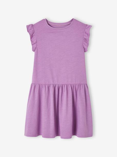 Robe manches à volant fille mauve+rouge+vert d'eau 2 - vertbaudet enfant 