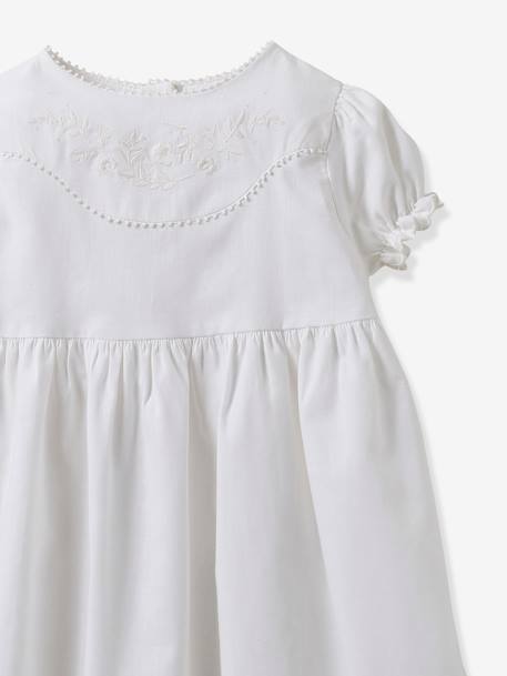 Robe brodée bébé collection fêtes et mariages CYRILLUS blanc 3 - vertbaudet enfant 