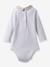 Body bébé col en seersucker coton biologique CYRILLUS rayé beige 2 - vertbaudet enfant 