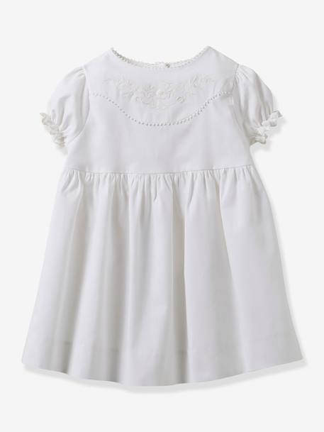 Robe brodée bébé collection fêtes et mariages CYRILLUS blanc 1 - vertbaudet enfant 